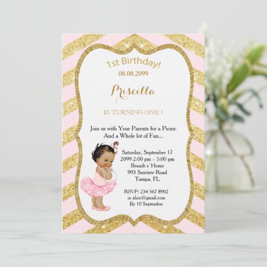 Invitation ęr FILLE d'anniversaire, ęr anniversaire de (Debout devant)