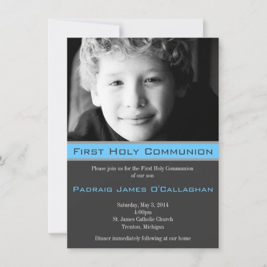 Invitation ęr Garçon d'invitation de communion (Devant)