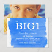 Invitation ęr Lavage bleu de l'aquarelle de Little Boy (Devant / Derrière)