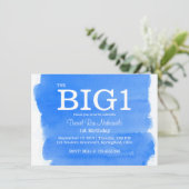 Invitation ęr Lavage bleu de l'aquarelle de Little Boy (Debout devant)