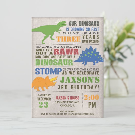 Invitation Ęr rustique de garçon d'invitation d'anniversaire (Debout devant)