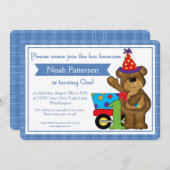 Invitation ęr Train d1 d'ours de nounours d'invitations de (Devant / Derrière)