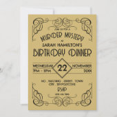 Invitation Ere encadrée victorienne, Mystère du meurtre Anniv (Devant)