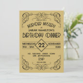 Invitation Ere encadrée victorienne, Mystère du meurtre Anniv (Debout devant)