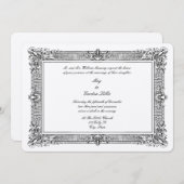 Invitation Ere victorienne 1845 Cadre de style Rococo baroque (Devant / Derrière)