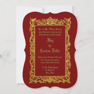 Invitation Ère victorienne 1860 Colombes sur bordure florale