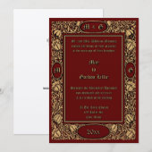 Invitation Ere victorienne 1896 Art Nouvea Floral Mariage (Devant / Derrière)