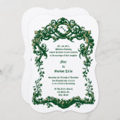 Invitation Ere Victorienne Rococo Baroque Style Fruit & Folit (Devant / Derrière)