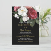 Invitation Erin Bourgogne Rose Gold Elegant (Debout devant)