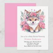 Invitation errer avec les loups : Baby shower de fille (Devant / Derrière)