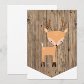 Invitation Ęrs cerfs communs de région boisée de bannière (Devant / Derrière)