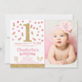 Invitation Ęrs rose d'invitation d'anniversaire de fille et (Devant)