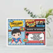 Invitation Ęrs super héros de bandes dessinées de fête (Debout devant)