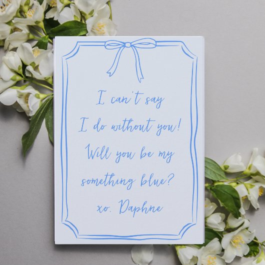 Invitation Es-je quelque chose de bleu ? Proposition de Bow B