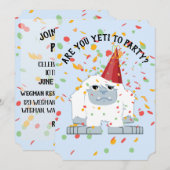 Invitation Es-Tu Yeti À Faire Une Jolie Fête D'Anniversaire Y (Devant / Derrière)