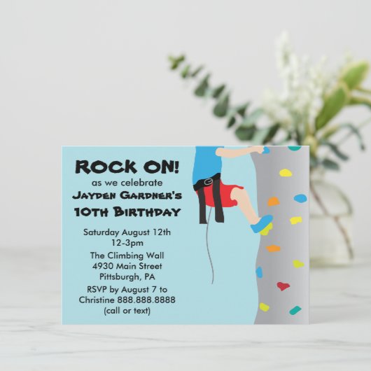 Invitation Escalade Boy's Rock Wall (Debout devant)