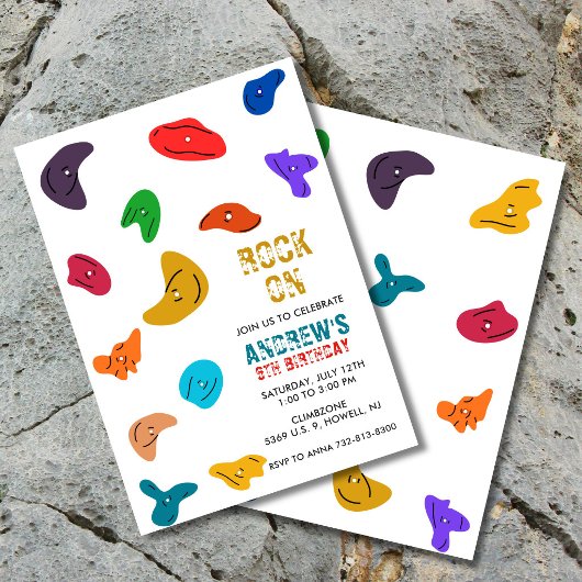 Invitation Escalade d'anniversaire sur mur d'escalade
