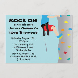 Invitation Escalade de Boy's Rock Wall