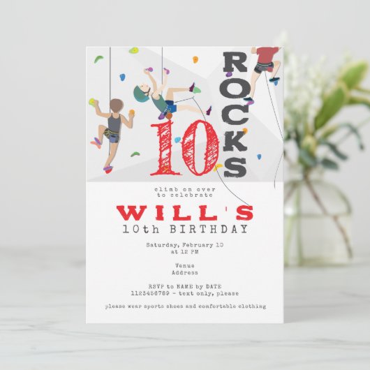 Invitation Escalade murale intérieure Ado entre n'importe que (Debout devant)