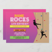 Invitation Escalade rock Anniversaire Escalade Wall Invitatio (Devant / Derrière)