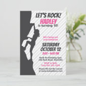 Invitation Escalade rose Rock Anniversaire | Escalade rocheus (Debout devant)