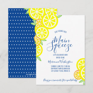 Invitation ESCALE PRINCIPAL citron d'été FÊTE DES MARIÉES ble