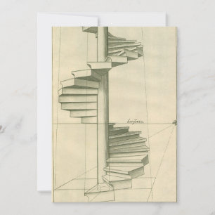 Invitation Escalier architectural vintage, Escalier en colima