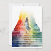 Invitation Escaliers Arc-En-Ciel De Femme Sortant (Devant)