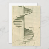 Invitation Escaliers Architecturaux vintages, Escalier Spiral (Devant / Derrière)