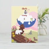 Invitation Escaliers au chocolat à l'anniversaire de la crème (Debout devant)