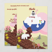 Invitation Escaliers au chocolat à l'anniversaire de la crème (Devant / Derrière)