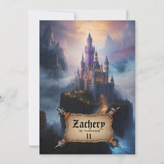 Invitation *~* Escaliers Château Imaginaire médiéval AP88 Ann (Devant)