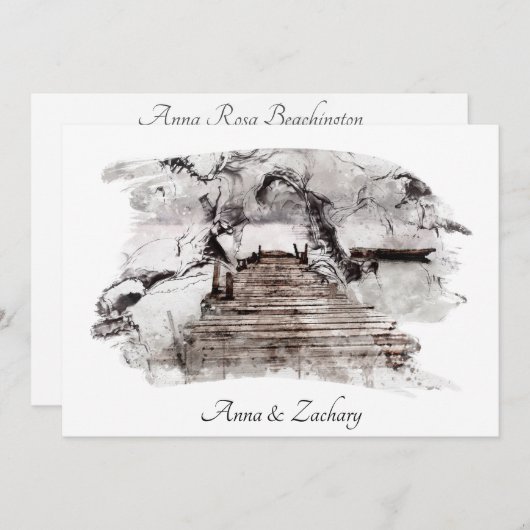 Invitation *~* Escaliers japonais Art +    RSVPQR AR27 Mariag (Devant / Derrière)