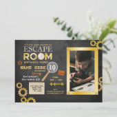 Invitation Escape Room Anniversaire de la fête Clues Invitati (Debout devant)