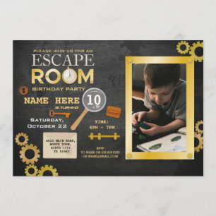 Invitation Escape Room Anniversaire de la fête Clues Invitati