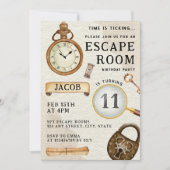 Invitation Escape Room Fête d'anniversaire de l'enfant (Devant)