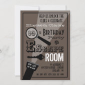 Invitation Escape Room, Soirée d'Anniversaire (Devant)