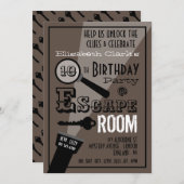 Invitation Escape Room, Soirée d'Anniversaire (Devant / Derrière)