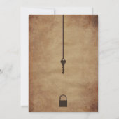 Invitation Escape Room, Vintage Papier fête d'anniversaire (Dos)