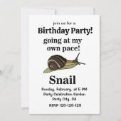 Invitation Escargot Qui Va À Mon Propre Pace Drôle Aile Anniv (Devant)