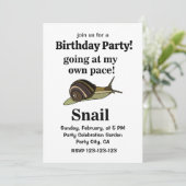 Invitation Escargot Qui Va À Mon Propre Pace Drôle Aile Anniv (Debout devant)