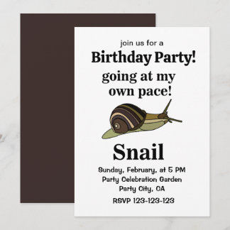 Invitation Escargot Qui Va À Mon Propre Pace Drôle Aile Anniv