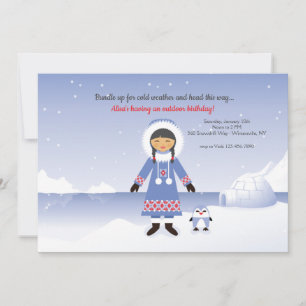 Invitation Eskimo Fille fête d'anniversaire