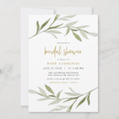 Invitation ESME Bohemian Green & Gold Fête des mariées (Devant)