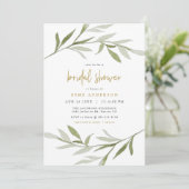 Invitation ESME Bohemian Green & Gold Fête des mariées (Debout devant)