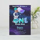 Invitation Espace 1er anniversaire Galaxie Espace extra-atmos (Debout devant)