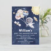 Invitation Espace 1er Anniversaire Premier Voyage Autour Du S (Debout devant)