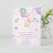 Invitation Espace 1er Anniversaire Premier Voyage Autour Du S (Debout devant)