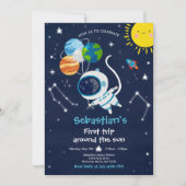 Invitation Espace 1er Anniversaire Premier Voyage Autour Du S (Devant)