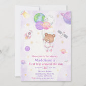 Invitation Espace 1er Anniversaire Premier Voyage Autour Du S (Devant)